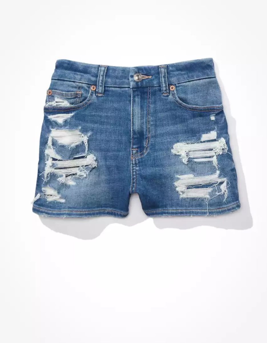 Shorts American Eagle AE Ne(x)t Level Curvy High-Waisted Denim Indigo Clair Femme | FSG-96284696